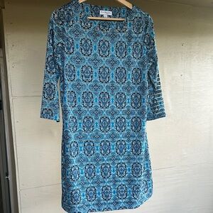 Kim Rogers Blue Patterned Dress